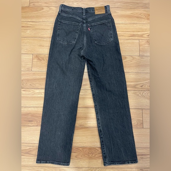 Levi's Ribcage High-Rise Straight Soda spring black Jeans sz 27 and 27 long - Picture 7 of 12